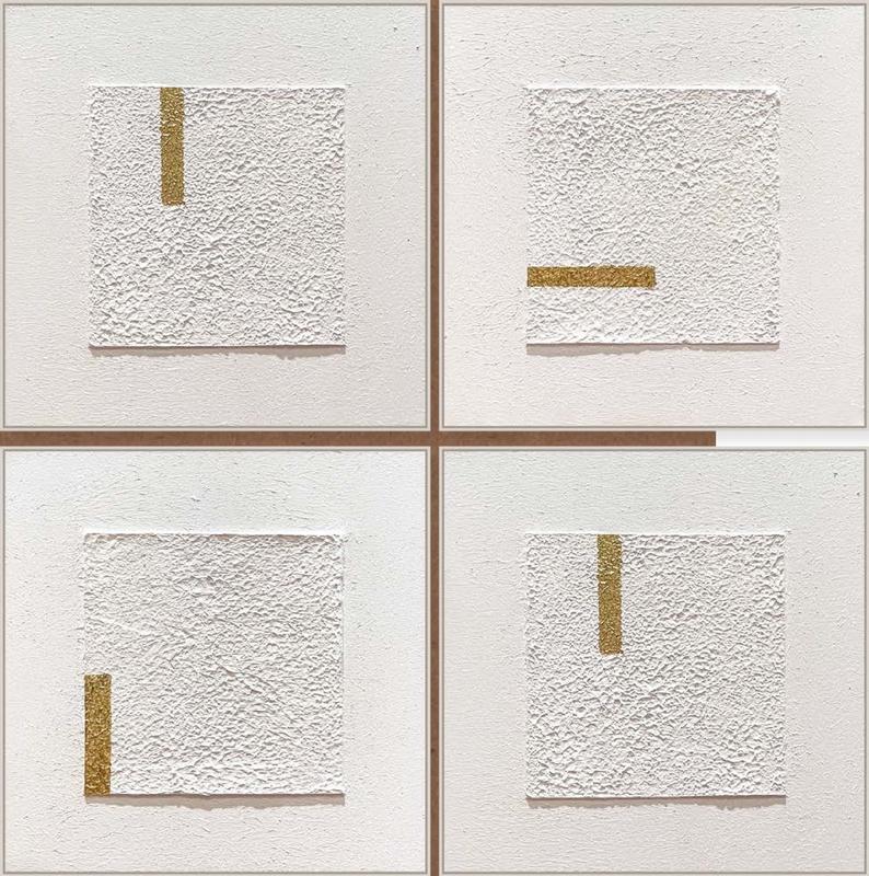 Conjunto de Quadros Minimalista Texturizado